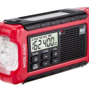 Midland - ER210 Emergency Compact Crank Weather AM/FM Radio - Multiple Power SOS Emergency Flashlight